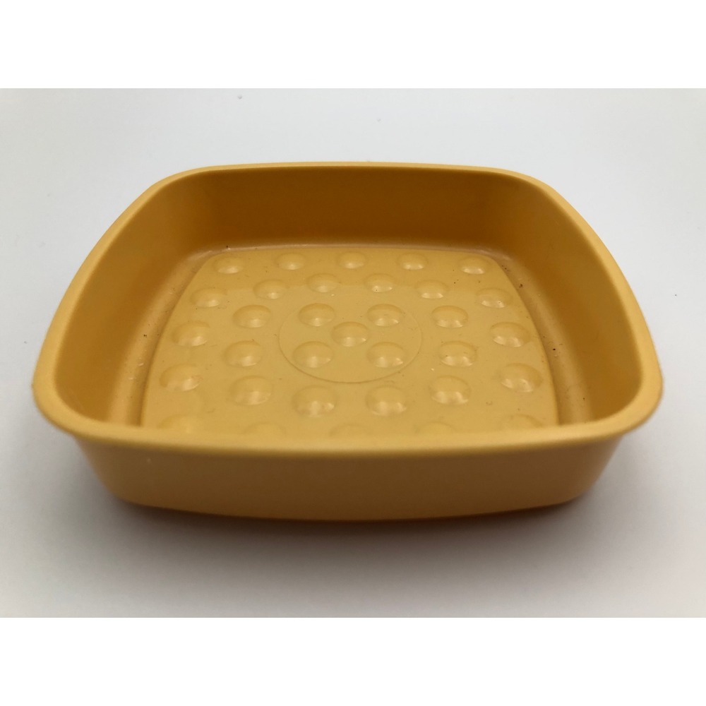 Vintage 70s Tupperware Harvest Gold Soap Dish Sponge Tray 804-3 Made in USA